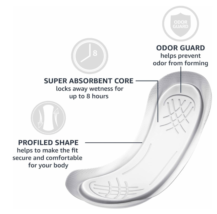 Basics Maxi Pads 48‑Count – Super Absorbency Unscented, 8‑Hour Protection