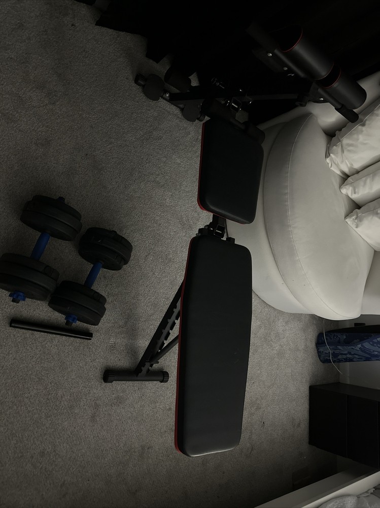 Workout bench with weights