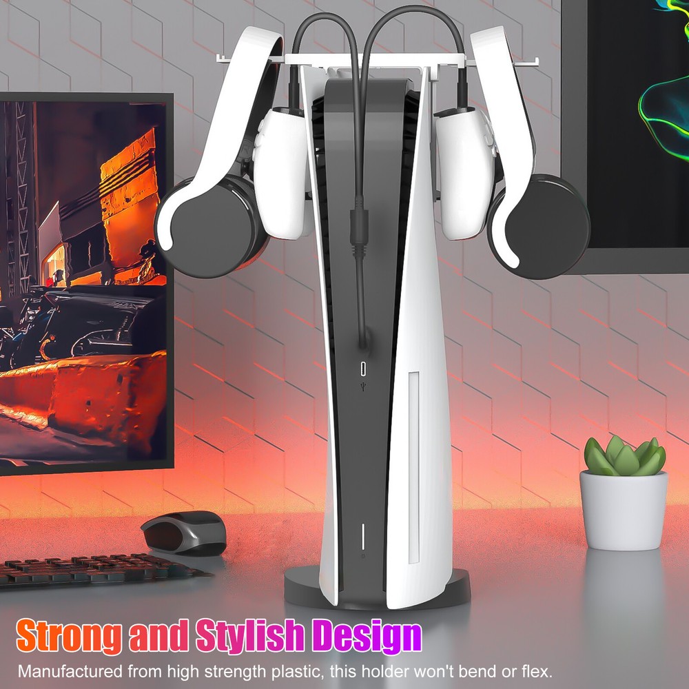 Controller Charger & Storage Bracket for PS VR2 Accessories Gaming Headset Stand