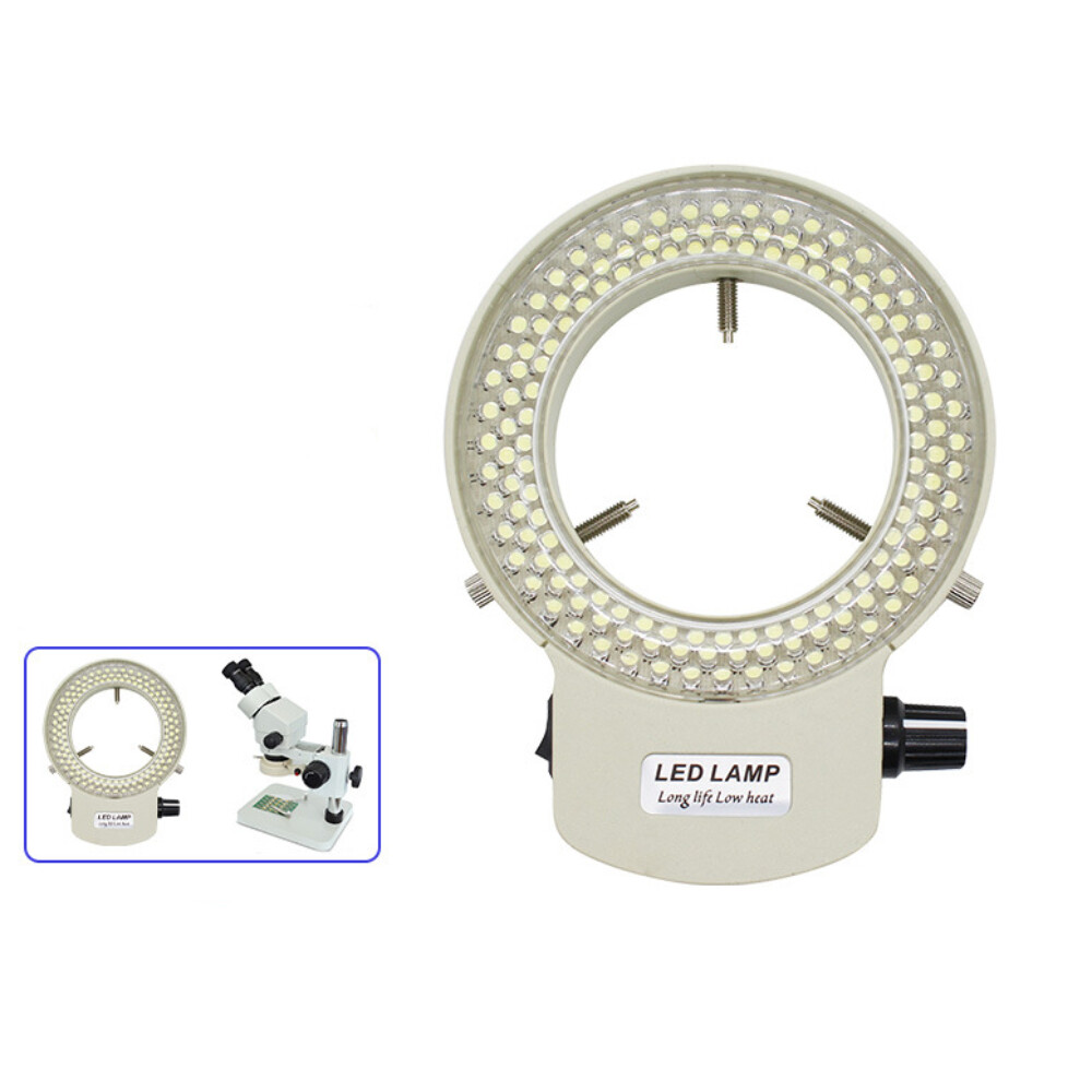 Adjustable 144 LED Bulb Ring Light Lamp with US Plug for Stereo Microscope
