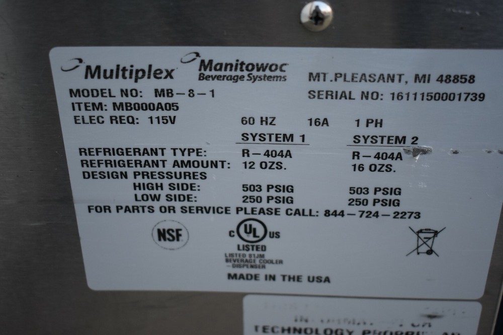 MANITOWOC MULTIPLEX MB-8-1 with BUILTIN ICE MACHINE