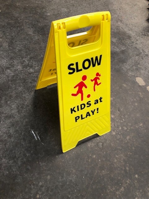 Kids at play sign Set of 2 Double Sided Caution sign