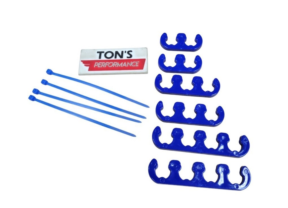 Ford Chevy Blue 10mm Ignition Cable Holder Clip-On Spark Plug Wire Separators