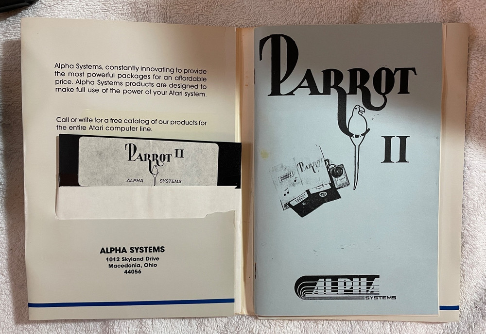 PARROT II - Atari 400/800 Computer Sound Digitizer/Recording Software w/ Sampler