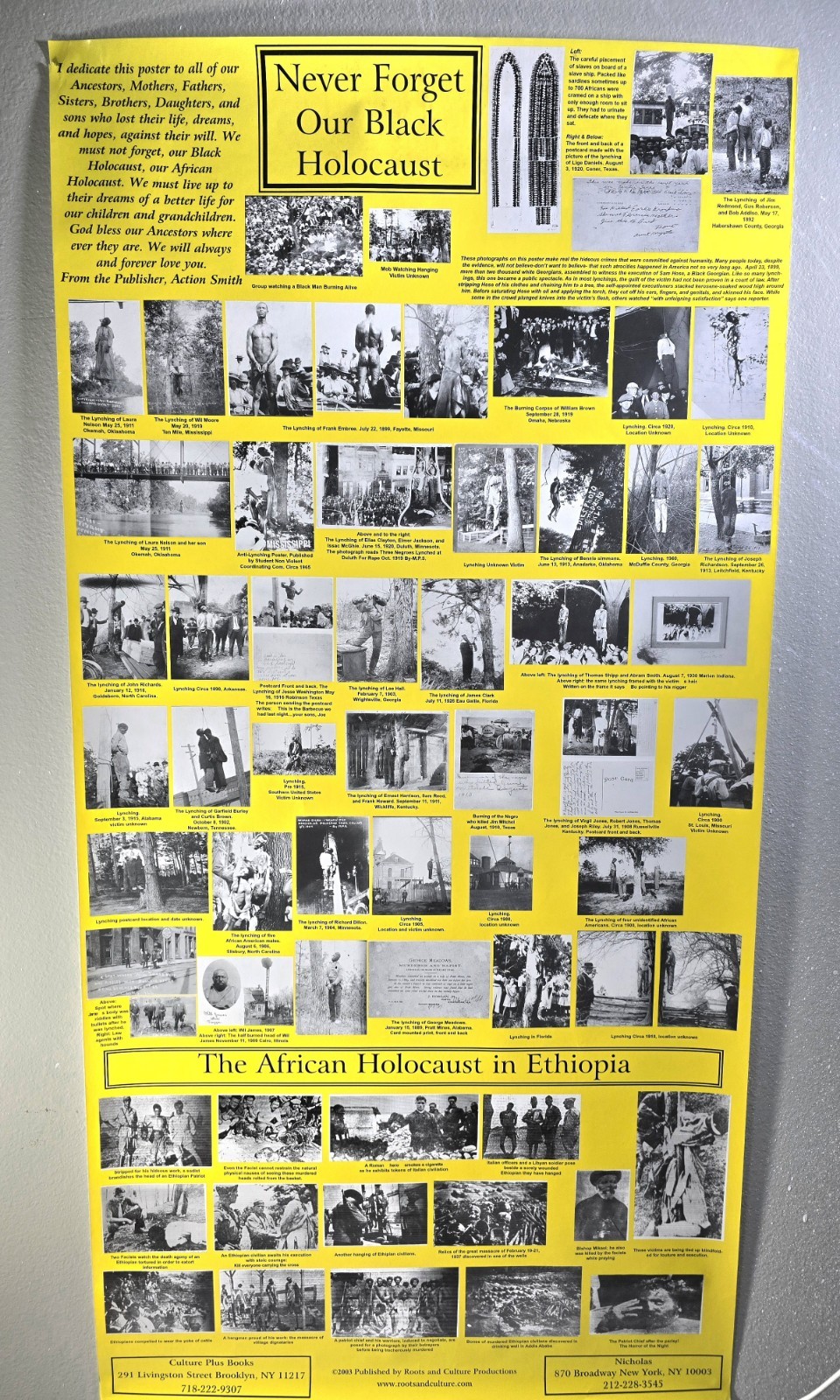 Black History Poster, African-American History 2003 Printing Brooklyn