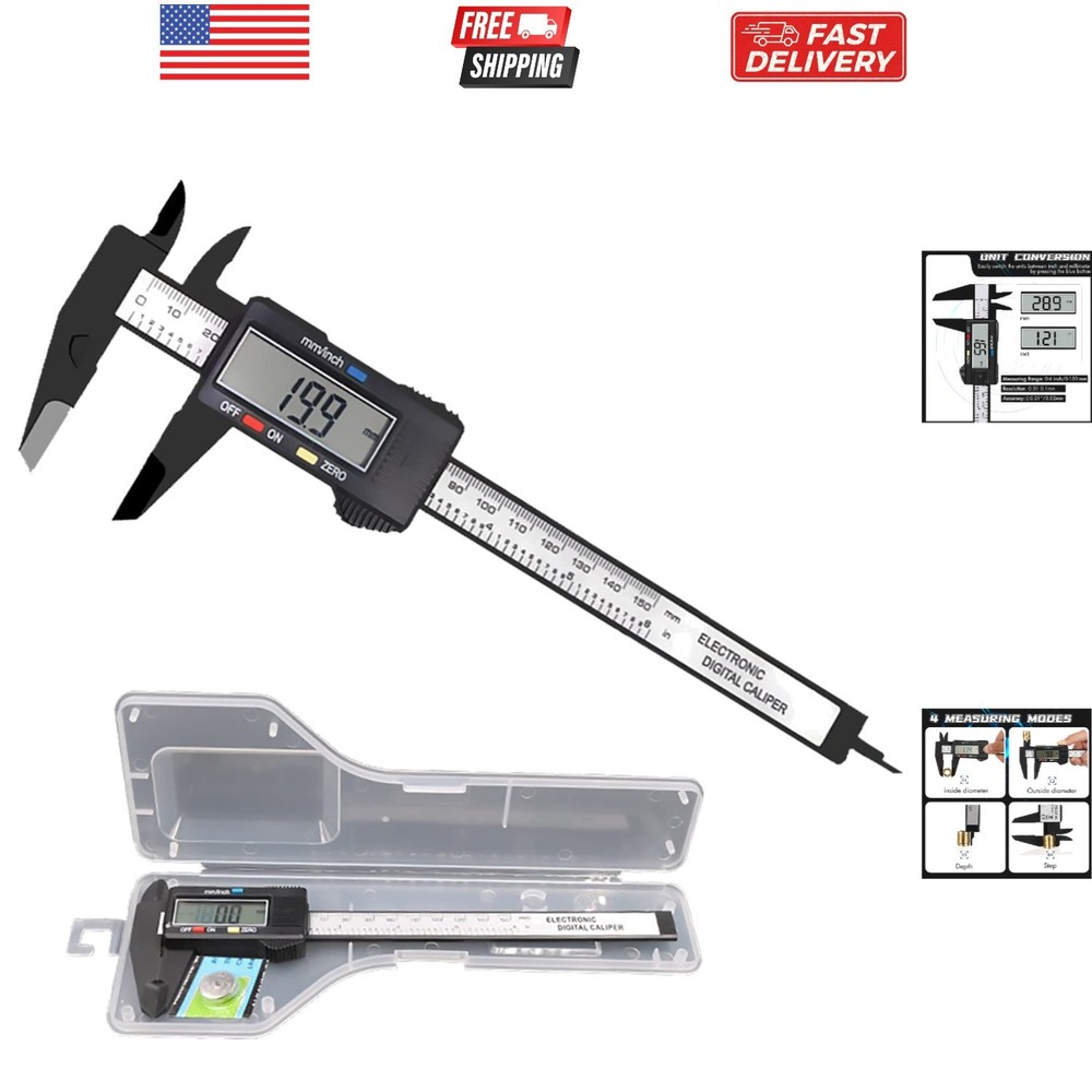 Electronic Digital Calipers, inch and Millimeter Conversion,LCD Screen displa...