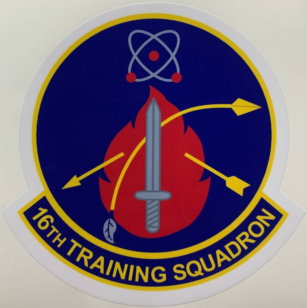 USAF 16TH TRAINING SQUADRON STICKER WATERPROOF D275