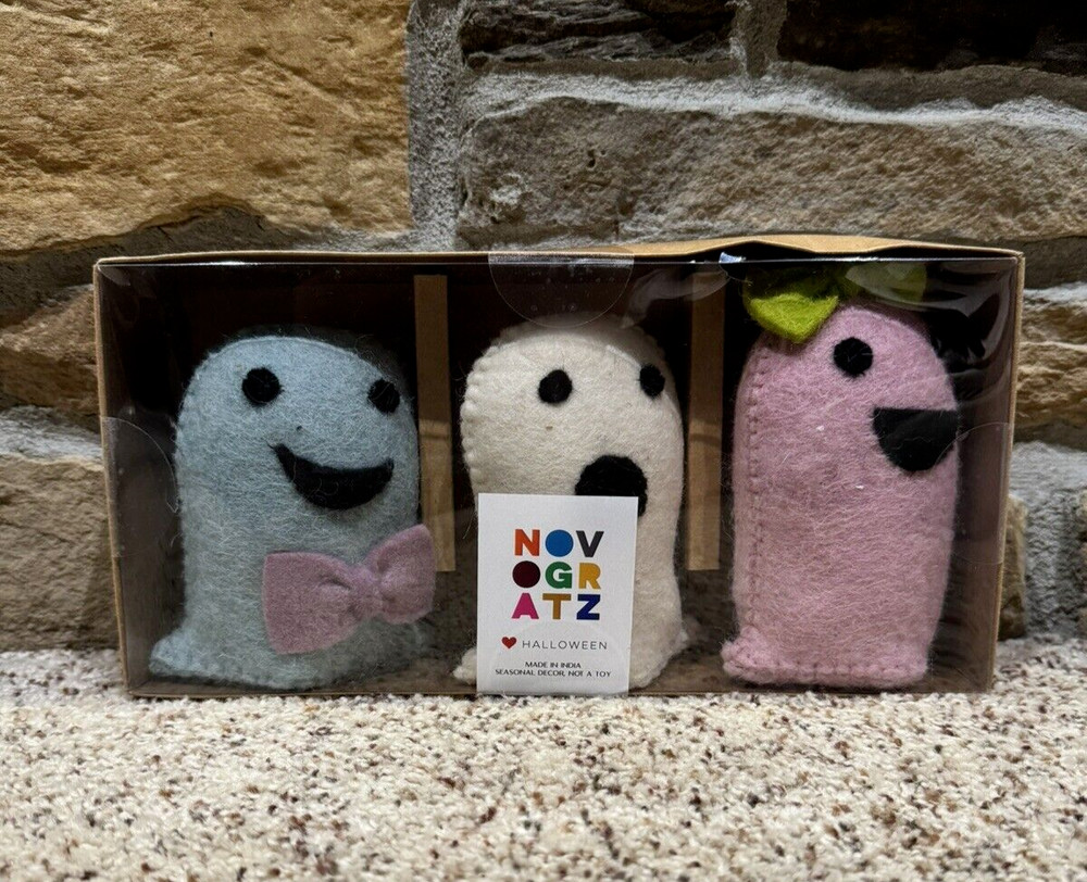Halloween Decorative 4.5"H 3-Piece Felt Ghost