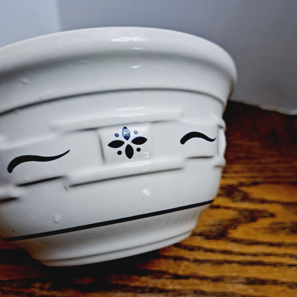 Longaberger 6 3/8'' Bowl White Blue Design