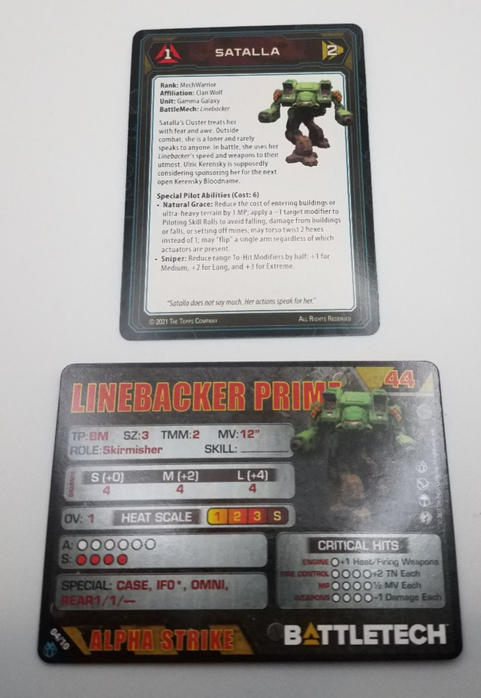 Battletech Clan Support Star - Linebacker *Mech & Cards*