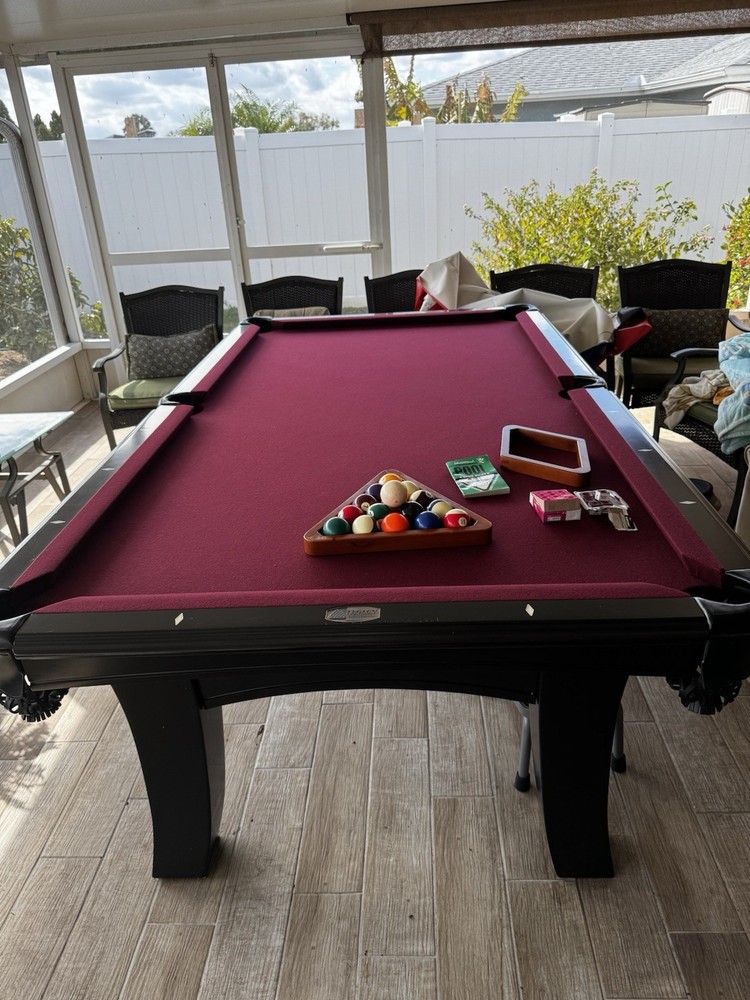 Pool Table, Balls, and Cues