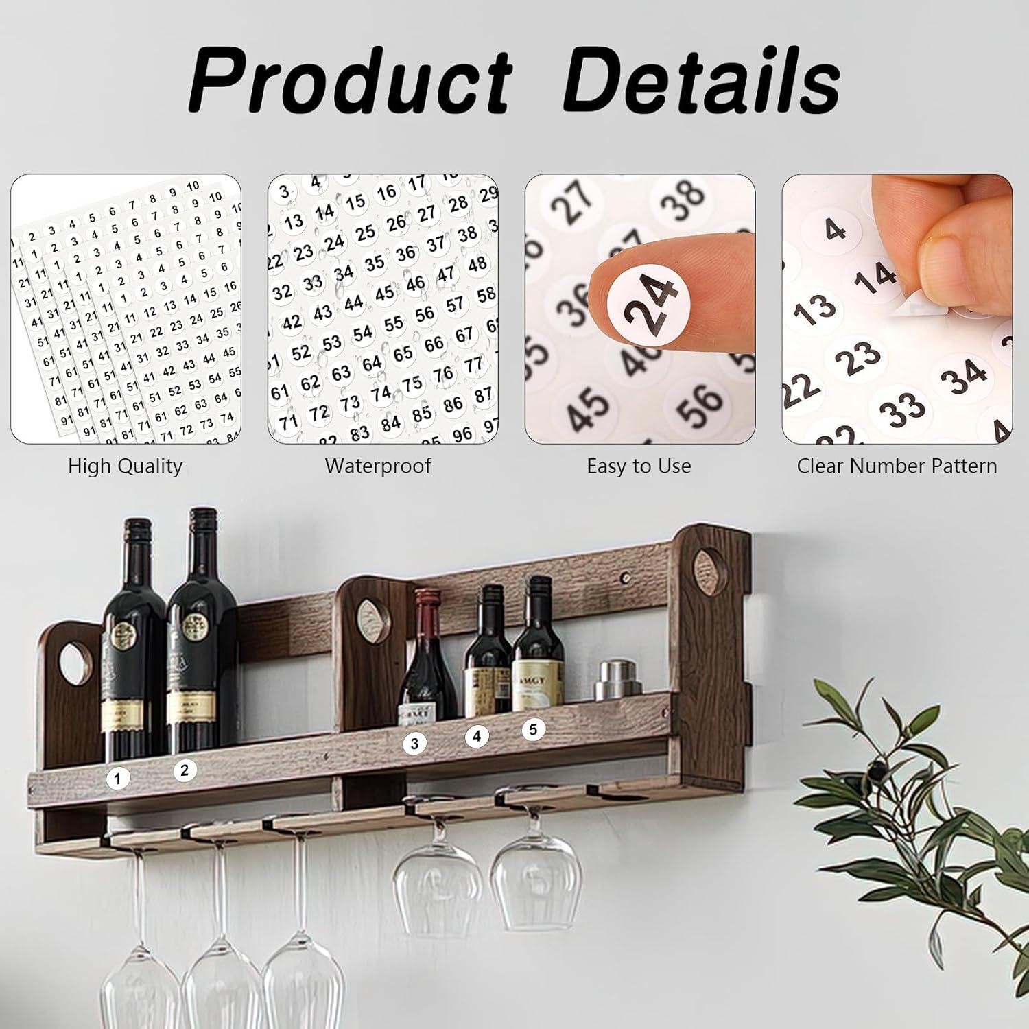 Number Stickers, Number Stickers 1-100, 2500 PCS Vinyl Consecutive Number 25 for