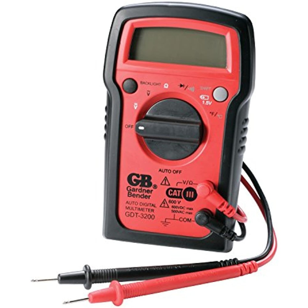 Gardner Bender GDT-3200 Digital Multimeter, 7 Funct., 7 Range, Tests AC/DC Volt,