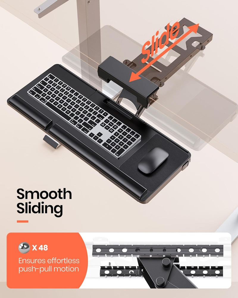 Klearlook Upgraded Ergonomic Keyboard Tray under Desk, Adjustable Sliding Keyboa