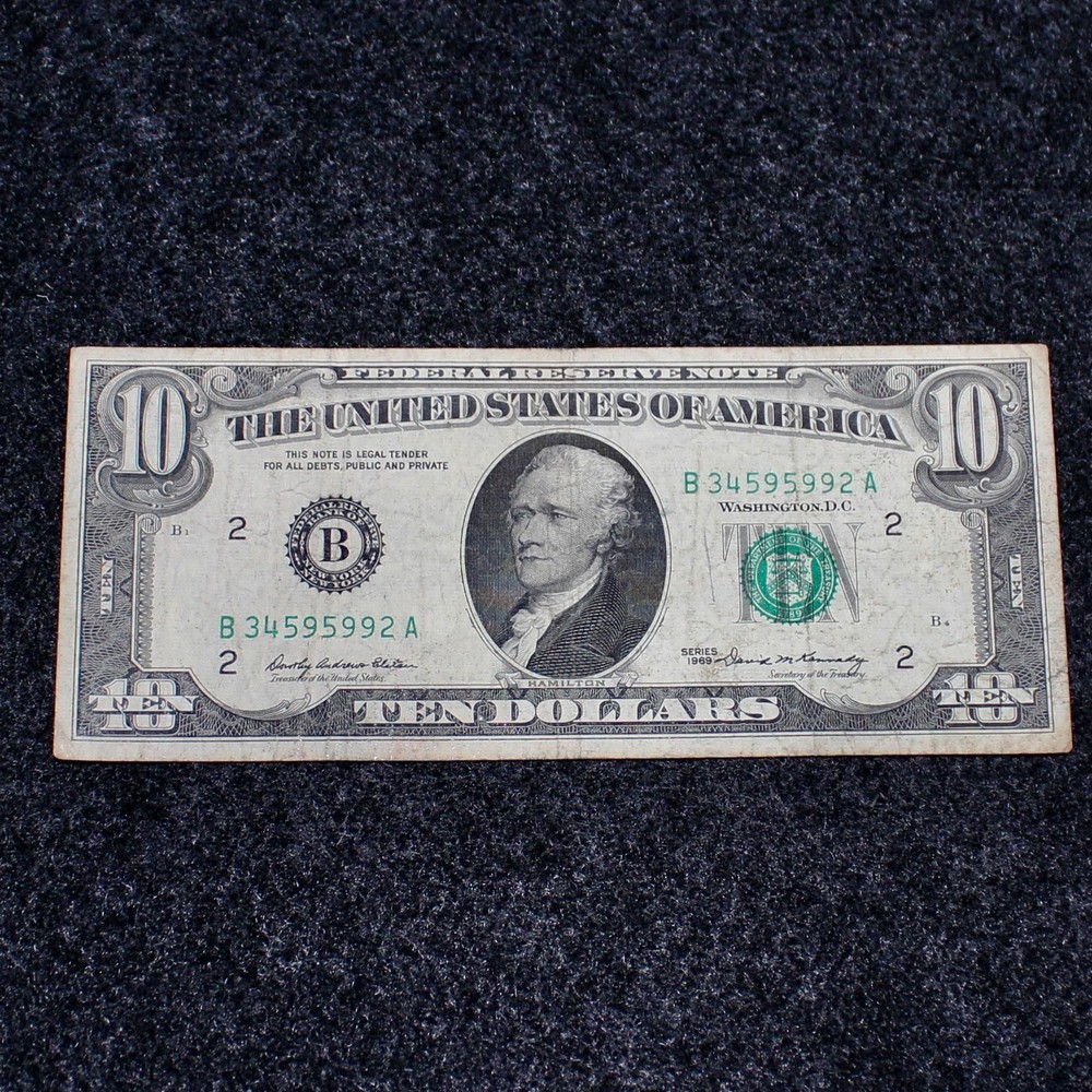 1969 $1 Dollar FRN Large Ink Smear Error on reverse