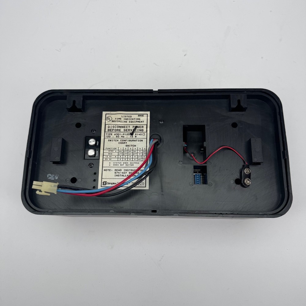 Simplex Type 6301-9125 Time Indicating Recording Equipment Clock Module 120 V