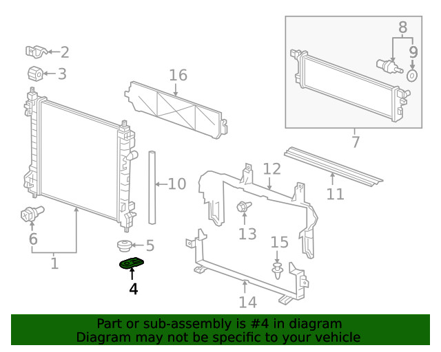 Genuine GM Driver Side Radiator Lower Bracket 95169887