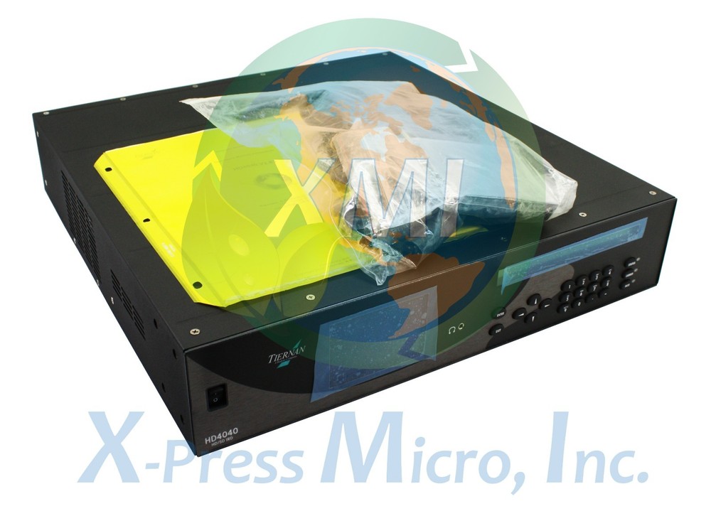 NEW TIERNAN HD4040 HD/SD IRD MPEG2 DECODER W/CABLES / POWER CORD / SOFTWARE