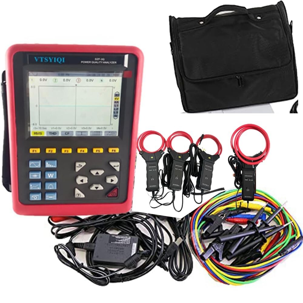 Power Quality Meter 3 Phase Power Quality Analyzer with Clamp Range 10-6000A