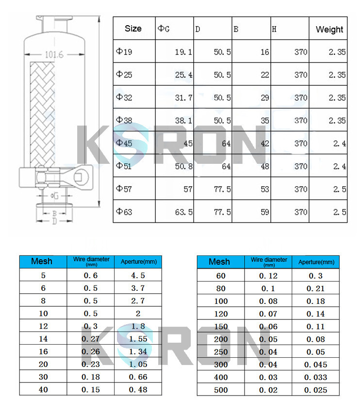 2'' Sanitary Tri-Clamp Filter Straight Strainer with SS304 100 Mesh Screen