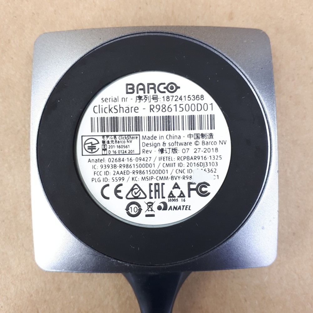 Barco ClickShare USB-A R9861500D01 Wireless Presentation Button AS-IS E6819