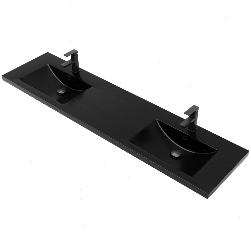 72" Double Sink Vanity Top Undermount Bathroom Sink