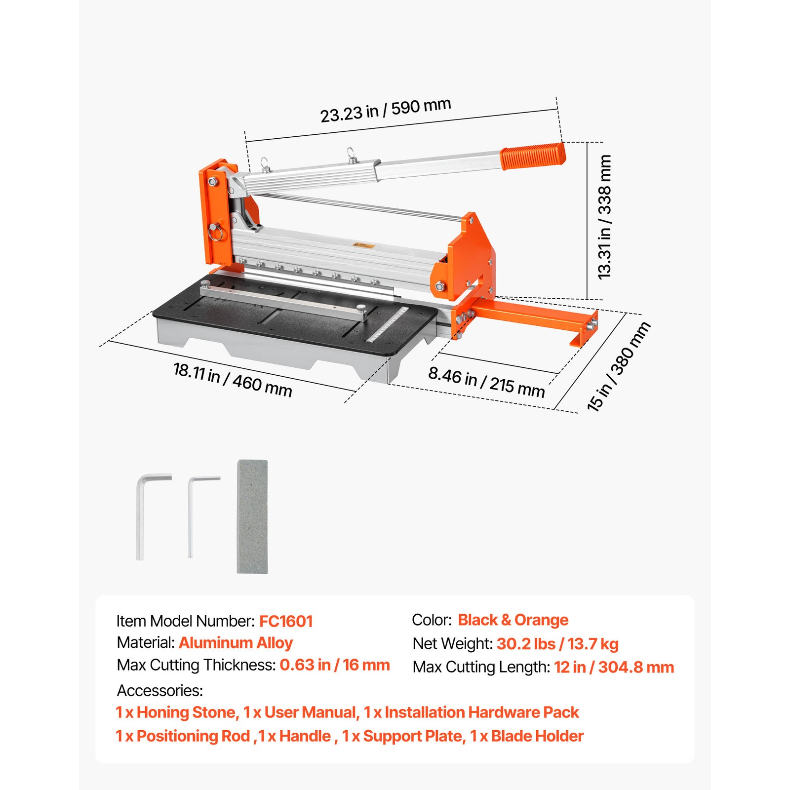 Uimoso 12" Vinyl Flooring Cutter with 16mm Capacity and Durable Alloy Handle
