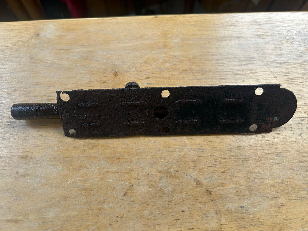 Lightly Cleaned & Oiled Large 8" Rustic Slide Bolt Latch, Free S/H