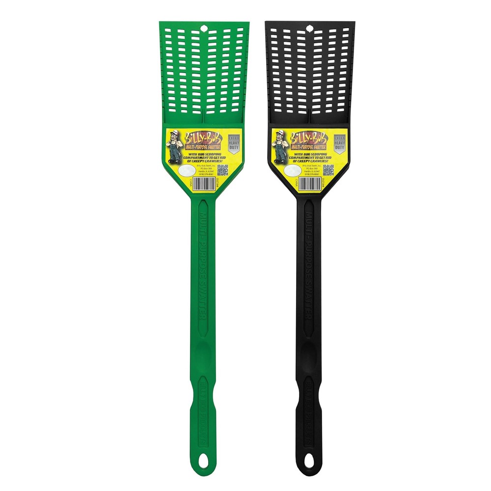 Multi-Purpose Heavy Duty Fly Swatter - 2 Pack - Fly Swatter with Bug Scooping...