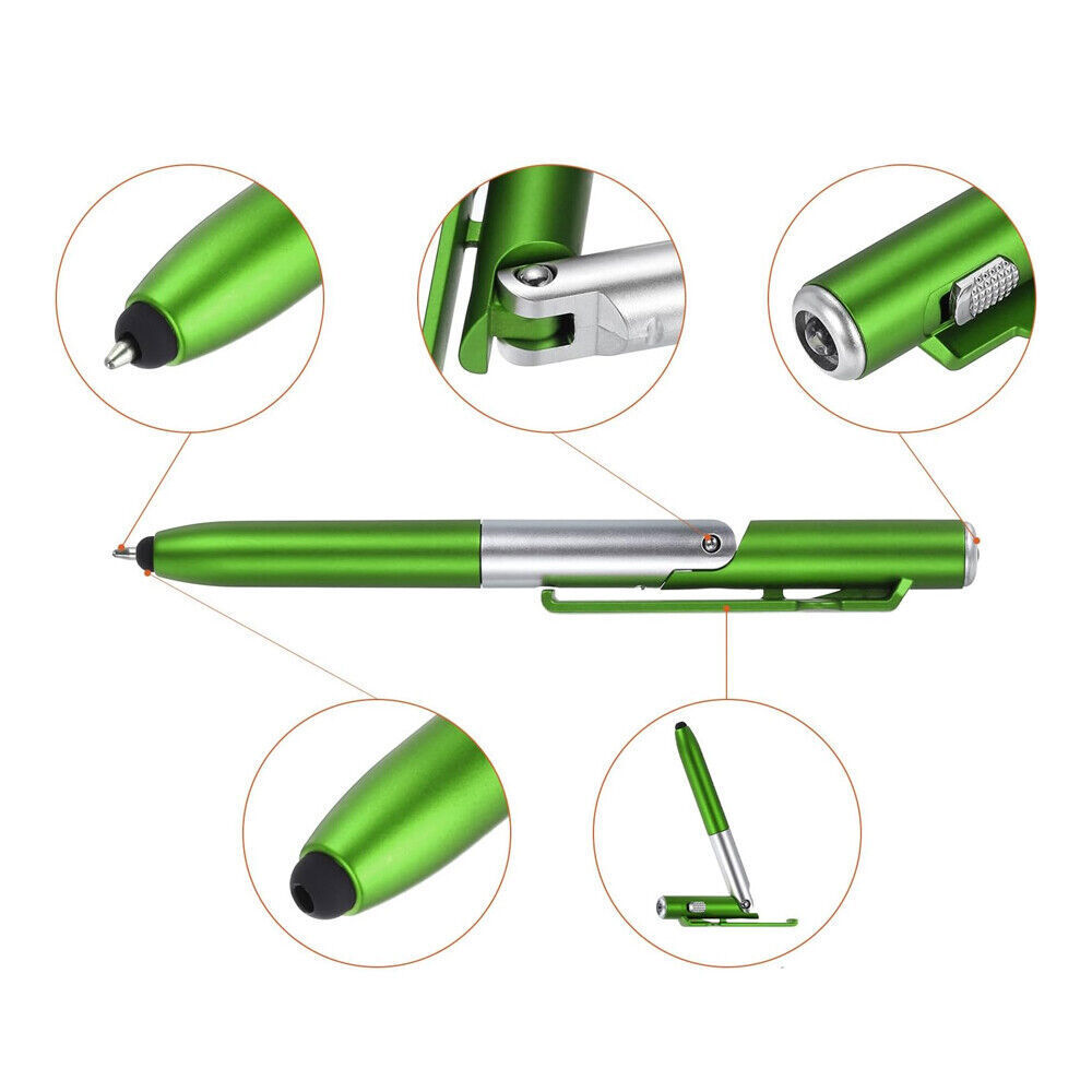 4 in 1 Multi-functional LED Light Screen Stylus Touch Ballpoint Pen Folding