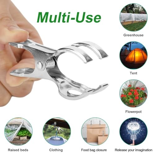 Upgrade 24Pcs Garden Clips 3/4" Stainless Steel Greenhouse Clamps