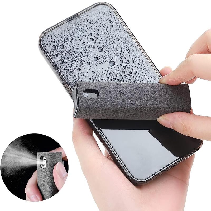 2-in-1 Microfiber Screen Cleaner Spray Bottle Mobile Phone Tablet Computer Wipe