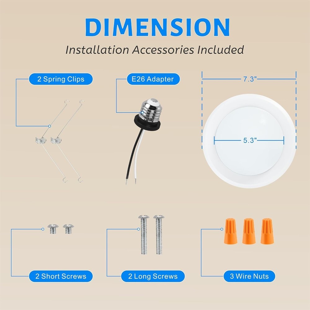 6in Dimmable LED Disk Light, Flush Mount Recessed Retrofit Ceiling Lights, 16...