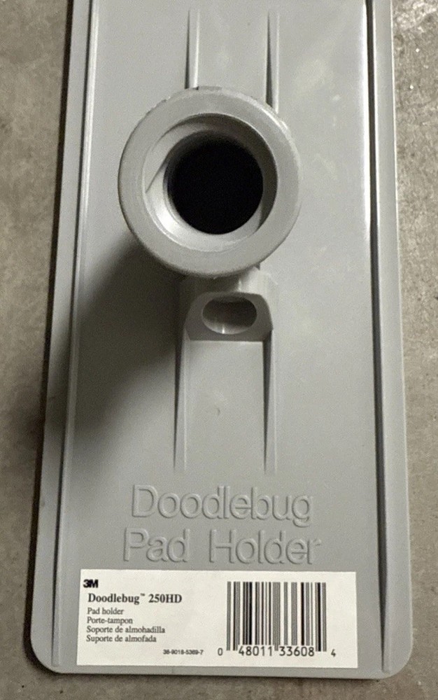 3M Doodlebug 250 Sanding Sheet Pad Holder, Hook & Loop, 3 3/4" x 9", Gray