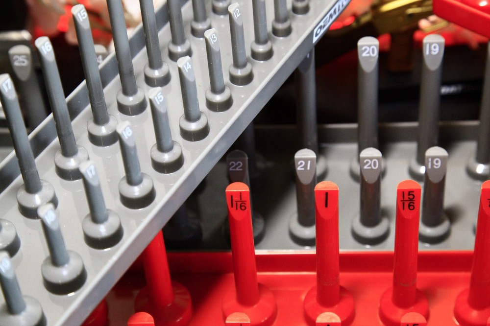 OEM Tools 6 Piece Plastic Socket Holders - SAE and Metric Socket Tray Set