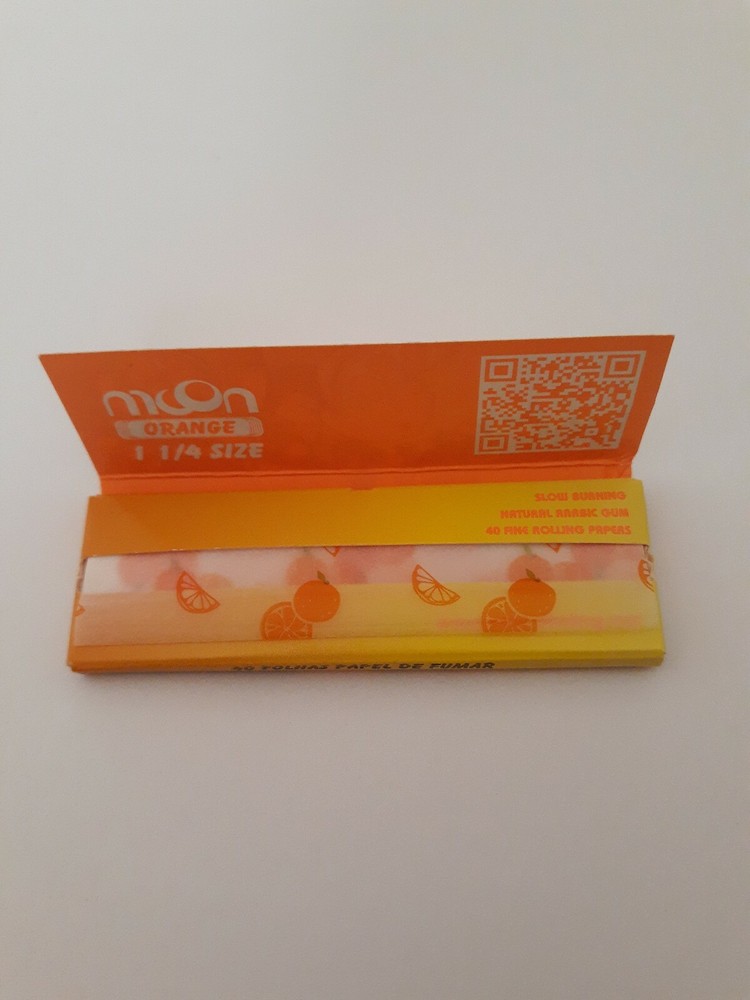 Orange Flavored Hemp Rolling Papers One Pack Moon