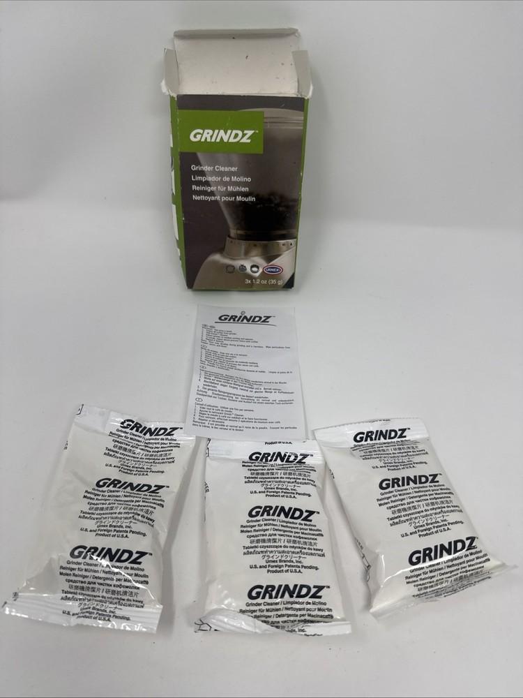 Urnex Grindz Professional Coffee Grinder Cleaning Tablets 3 Single Use Packets