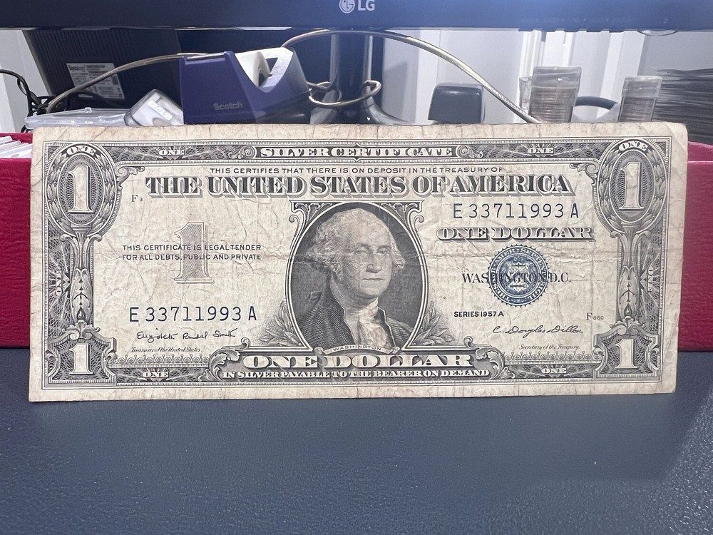 1957A $1 SILVER CERTIFICATE Birthyear Note E****1993A