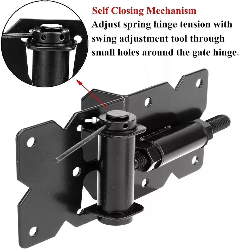 Self Closing Gate Hinges Adjustable Heavy Duty Hardware 90 Degree Gate Hinges