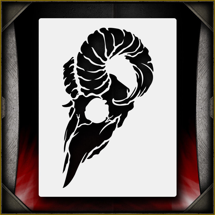 Ram Skull 2 -  Airbrush Stencil Template Airsick