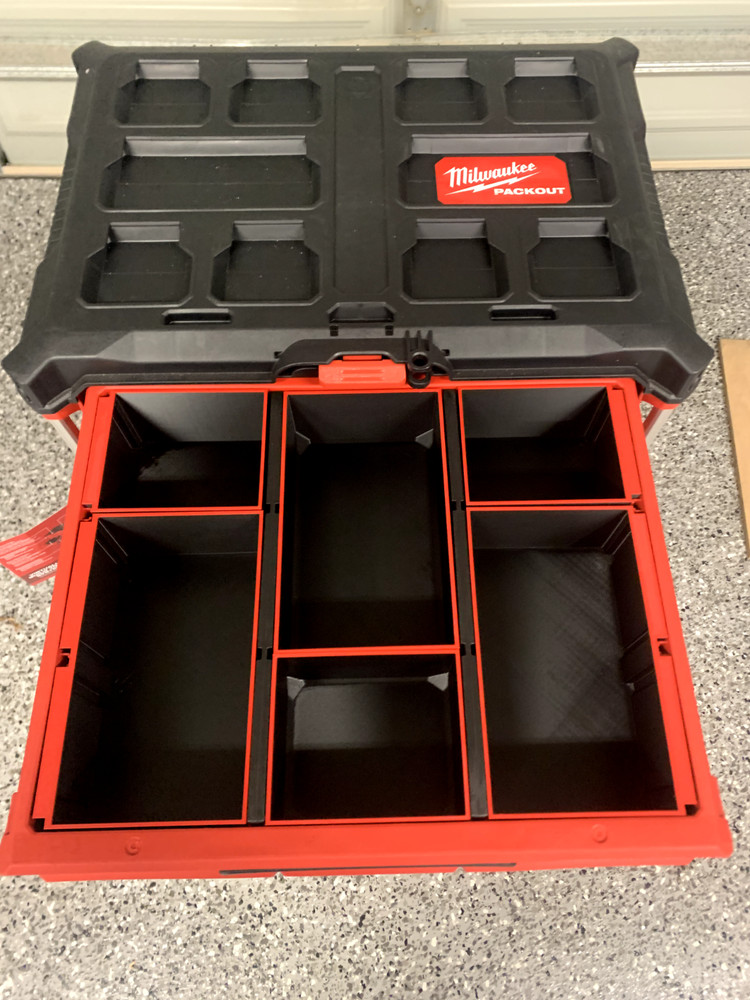 3D Printed Milwaukee Packout 3 Draw Organizer Bins / Inserts / Stackable
