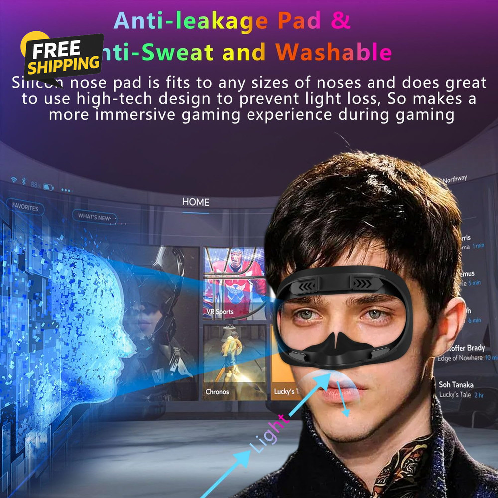 Face Pad Replacement for Oculus Quest 2 - Comfortable PU Leather &