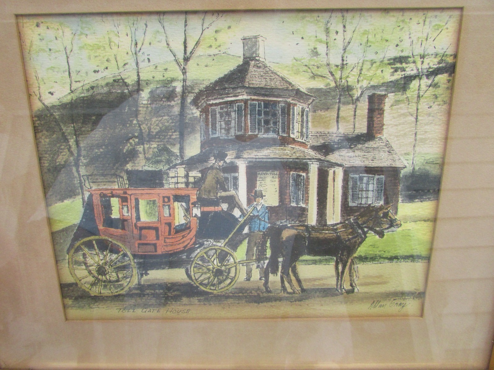 Vintage 1976 Bicentennial Prints by Allan Gray- Toll Gate House / Paw Paw Tunnel