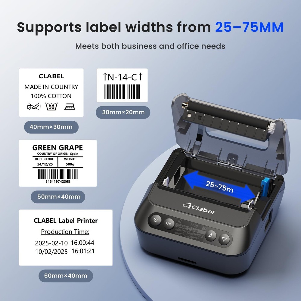 CLABEL 320B Label Maker 3 Inch Bluetooth Barcode Printer Thermal Label Printe...