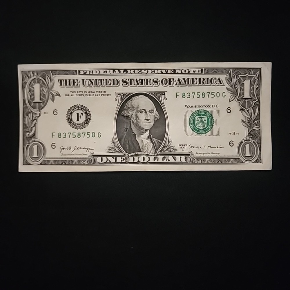 2017A  $1 One Dollar Bill Error Misaligned  Miscut paper money