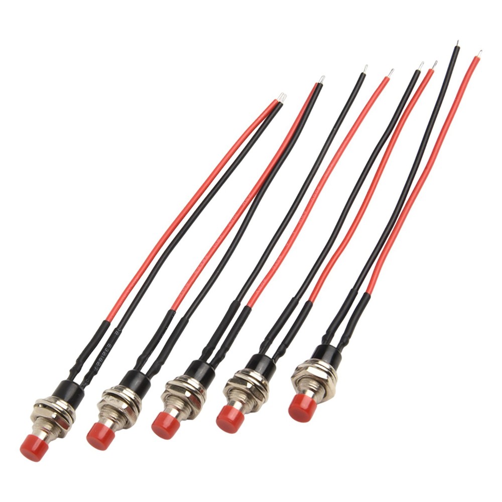 10 Pack Mini Push Button Pre-Wired Momentary N/O OFF-ON Switch 3A10cm Wire