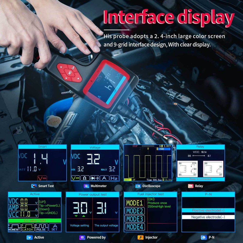 TopDiag P200 SMART HOOK Power Tester Probe Circuit Analyzer Multimeter Injector