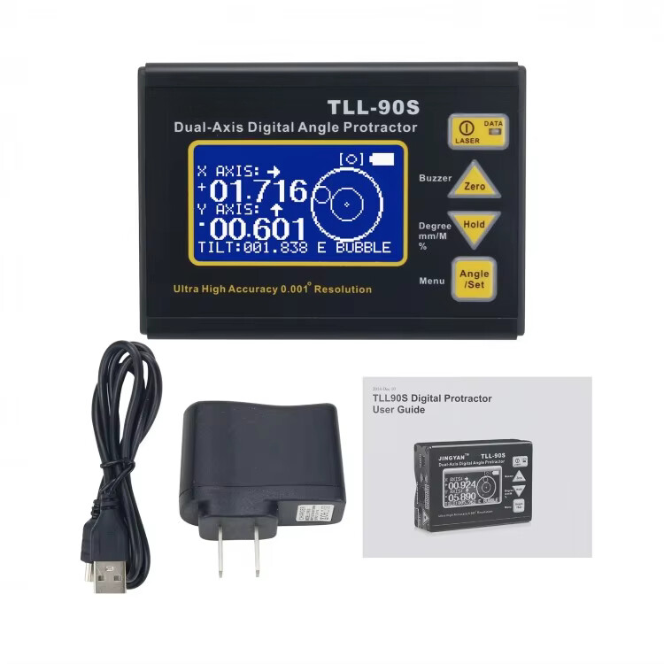 0.001 Resolution Angle Finder Magnetic Inclinometer Dual-Axis Angle Protractor