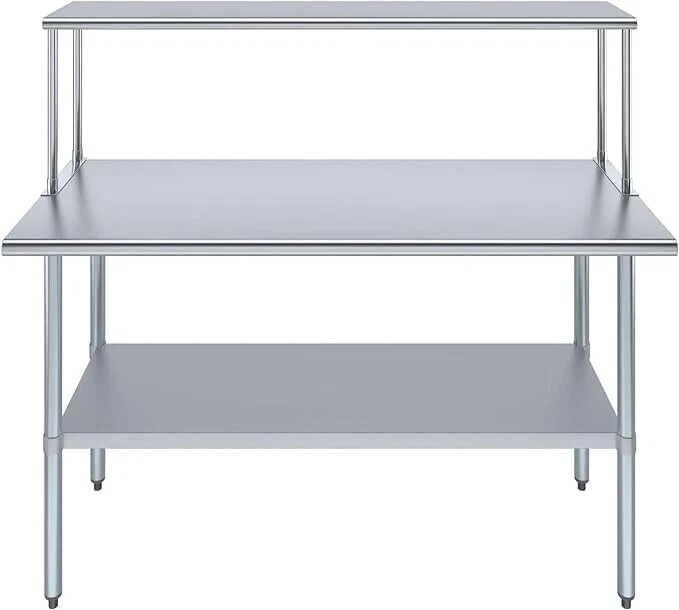 Stainless Steel & Work Table for Kitchen Prep, NSF Certified Food Prep Table