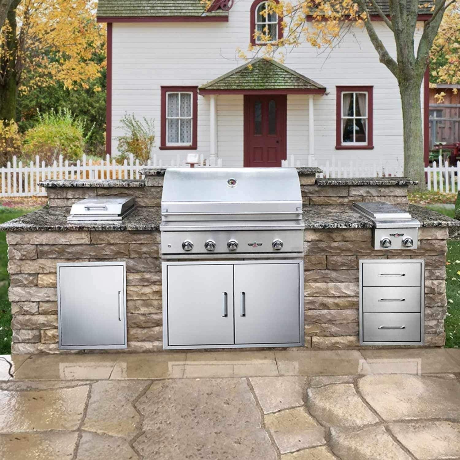 NEW Stainless Steel Access BBQ Island Kitchen BBQ Door Outdoor Kitchen Drawers